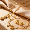 Wholesale Stainless Steel Electroplated Heart Drop Bell Pattern Jewelry Set For Women