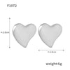 Wholesale 316L Stainless Steel Electroplated Heart Geometric Style Women's Earrings