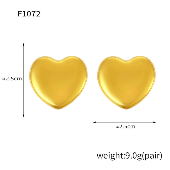 Wholesale 316L Stainless Steel Electroplated Heart Geometric Style Women's Earrings