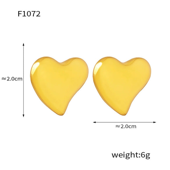 Wholesale 316L Stainless Steel Electroplated Heart Geometric Style Women's Earrings