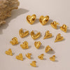 Wholesale 316L Stainless Steel Electroplated Heart Geometric Style Women's Earrings