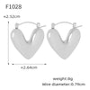 Wholesale 316L Stainless Steel Electroplated Heart Geometric Style Women's Earrings