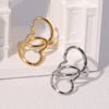 Wholesale Stainless Steel Electroplated Heart Shape Cut Out Open Ring Hand Jewelry For Women
