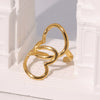 Wholesale Stainless Steel Electroplated Heart Shape Cut Out Open Ring Hand Jewelry For Women