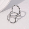 Wholesale Stainless Steel Electroplated Heart Shape Cut Out Open Ring Hand Jewelry For Women