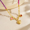 Wholesale Stainless Steel Electroplated Heart Shape Pendant Necklace For Women