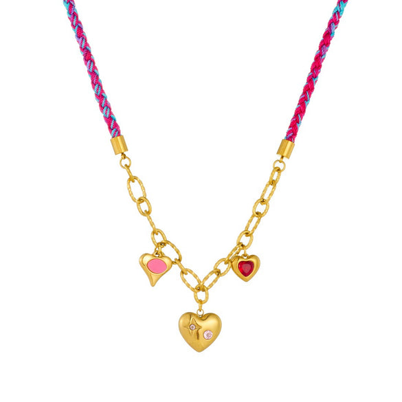 Wholesale Stainless Steel Electroplated Heart Shape Pendant Necklace For Women