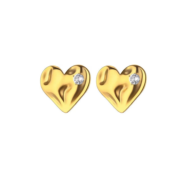 Wholesale Stainless Steel Electroplated Heartshaped Light Luxury Earrings For Women