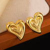 Wholesale Stainless Steel Electroplated Heartshaped Retro Fashion Earrings For Women