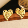 Wholesale Stainless Steel Electroplated Heartshaped Retro Fashion Earrings For Women