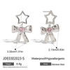 Wholesale Stainless Steel Electroplated Hollow Fivepointed Star Bow Earrings Sweet Cool Minimalist Style