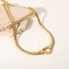 Wholesale Stainless Steel Electroplated Hollow Heartshaped Geometric Simple Unisex Bracelet Necklace