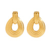 Wholesale Stainless Steel Electroplated Hollow Water Drop Earrings Quiet Design Minimalist Style