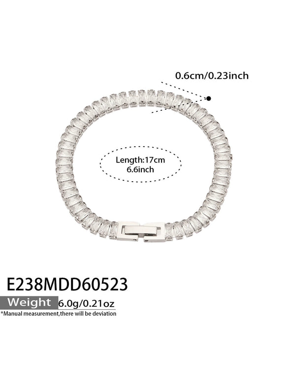 Wholesale Stainless Steel Electroplated Inlaid With Colored Zircon Bracelets And Necklaces For Women