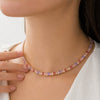 Wholesale Stainless Steel Electroplated Inlaid With Colored Zircon Bracelets And Necklaces For Women