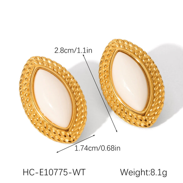 Wholesale Stainless Steel Electroplated Ins Style Geometric And Flower Pattern Women's Earrings