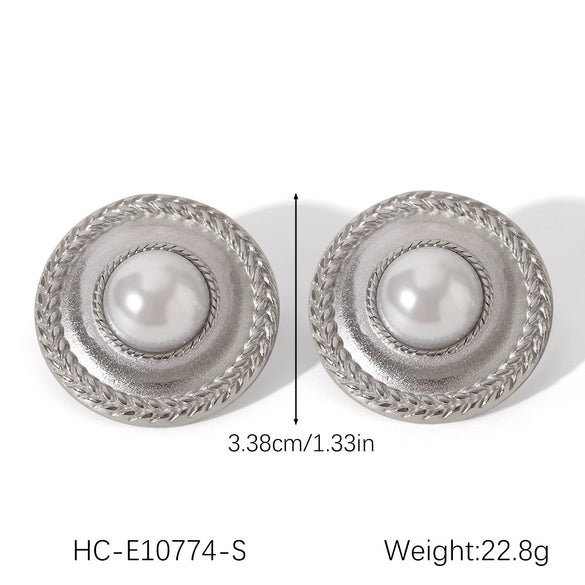 Wholesale Stainless Steel Electroplated Ins Style Geometric And Flower Pattern Women's Earrings
