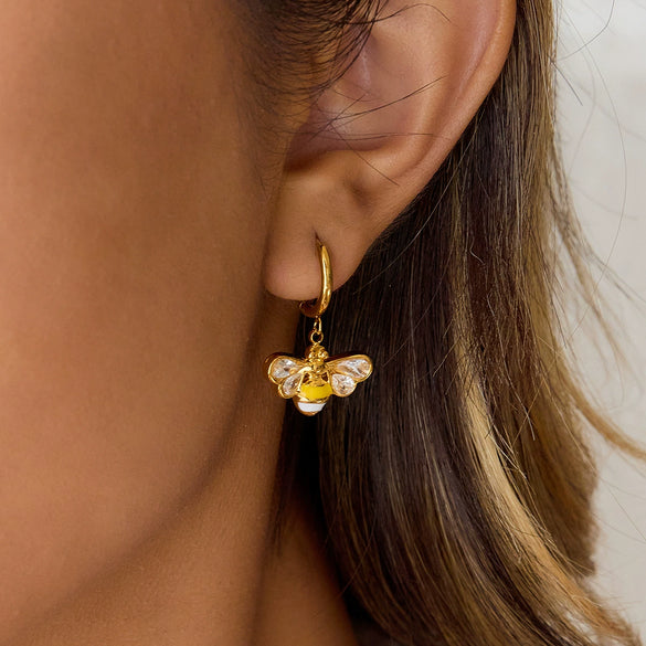 Wholesale Stainless Steel Electroplated Insectshaped Geometric Earrings For Women