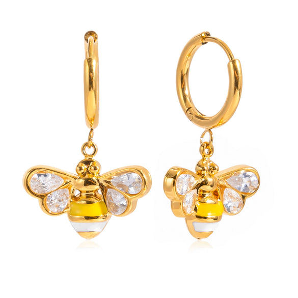 Wholesale Stainless Steel Electroplated Insectshaped Geometric Earrings For Women