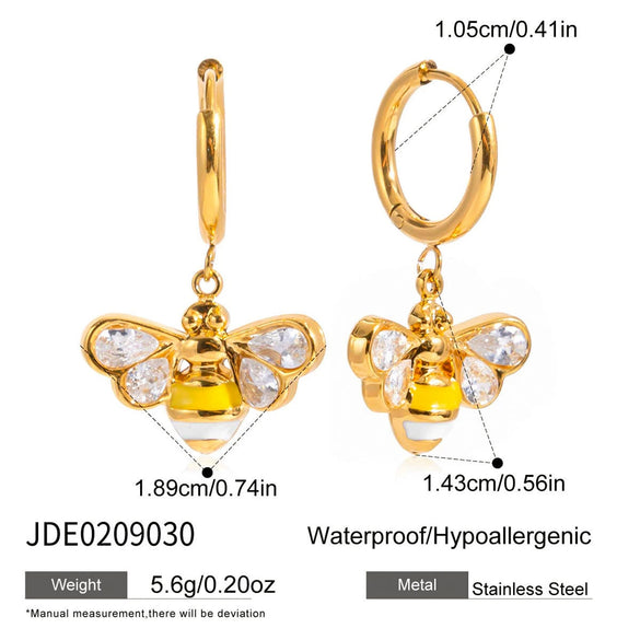 Wholesale Stainless Steel Electroplated Insectshaped Geometric Earrings For Women