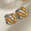 Wholesale Stainless Steel Electroplated Irregular Bump Earrings Geometric Style For Women