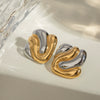 Wholesale Stainless Steel Electroplated Irregular Bump Earrings Geometric Style For Women