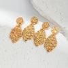 Wholesale Stainless Steel Electroplated Irregular Embossed Fashion Ol Women's Earrings