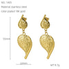 Wholesale Stainless Steel Electroplated Irregular Leaves Midlength Women's Earrings In Middle Ancient Vintage Style
