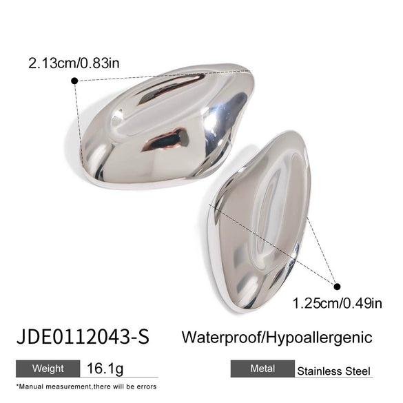 Wholesale Stainless Steel Electroplated Irregular Water Drop Shape Women's Earrings With Quiet Design Sense