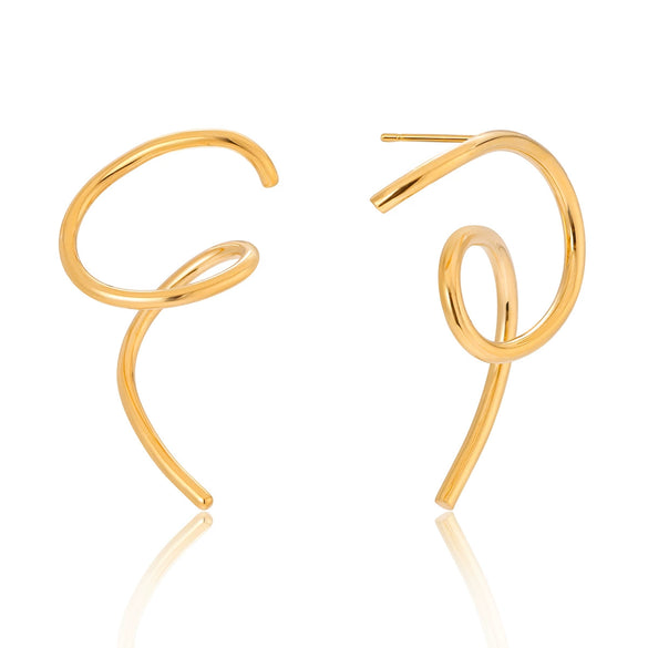 Wholesale Stainless Steel Electroplated 18K Gold Geometric Butterfly Earrings For Women
