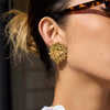 Wholesale Stainless Steel Electroplated 18K Gold Geometric Heart Earrings For Women