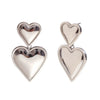 Wholesale Stainless Steel Electroplated 18K Gold Heart Doublelayer Love Pendant Earrings For Women