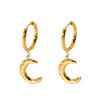 Wholesale Stainless Steel Electroplated 18K Gold Heart Shape Pendant Earrings For Women Retro Ins Style Minimalist