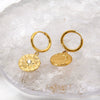 Wholesale Stainless Steel Electroplated 18K Gold Heart Shape Pendant Earrings For Women Retro Ins Style Minimalist