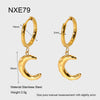 Wholesale Stainless Steel Electroplated 18K Gold Heart Shape Pendant Earrings For Women Retro Ins Style Minimalist