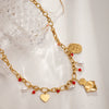 Wholesale Stainless Steel Electroplated 18K Gold Love Pattern Pendant Necklace For Women