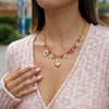 Wholesale Stainless Steel Electroplated 18K Gold Love Pattern Pendant Necklace For Women