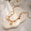 Wholesale Stainless Steel Electroplated 18K Gold Love Pattern Pendant Necklace For Women