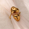 Wholesale Stainless Steel Electroplated 18K Gold Open Heart Shaped Love Ring For Women