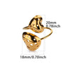Wholesale Stainless Steel Electroplated 18K Gold Open Heart Shaped Love Ring For Women