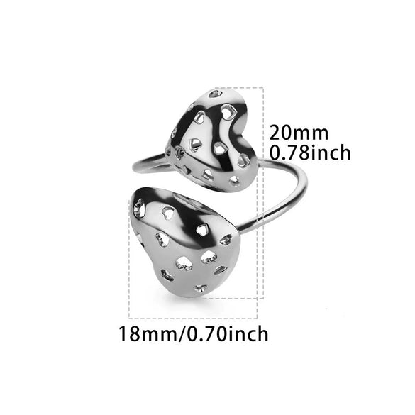 Wholesale Stainless Steel Electroplated 18K Gold Open Heart Shaped Love Ring For Women