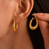 Wholesale Stainless Steel Electroplated 18K Real Gold Color U Shaped Geometric Women's Earrings
