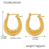Wholesale Stainless Steel Electroplated 18K Real Gold Color U Shaped Geometric Women's Earrings