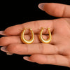 Wholesale Stainless Steel Electroplated 18K Real Gold Color U Shaped Geometric Women's Earrings