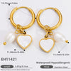 Wholesale Stainless Steel Electroplated 18K Real Gold Heart Shape And Insect Pattern Earrings For Women
