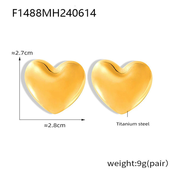 Wholesale Stainless Steel Electroplated 18K Real Gold Irregular Geometric Solid Earrings Combination For Women