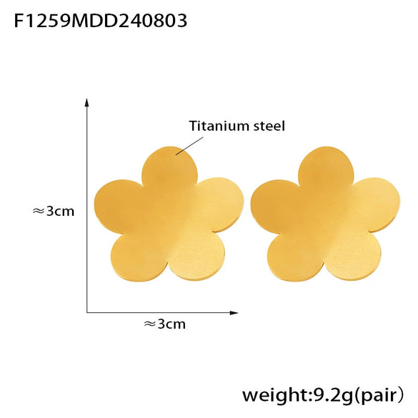 Wholesale Stainless Steel Electroplated 18K Real Gold Irregular Geometric Solid Earrings Combination For Women