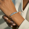 Wholesale Stainless Steel Electroplated 18K White Geometric Heart Zircon Open Bracelet For Women