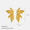Wholesale Stainless Steel Electroplated Leaf And Flower Earrings For Women