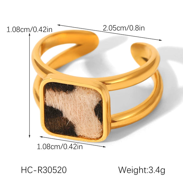 Wholesale Stainless Steel Electroplated Leopard Print Geometric Bracelet Jewelry